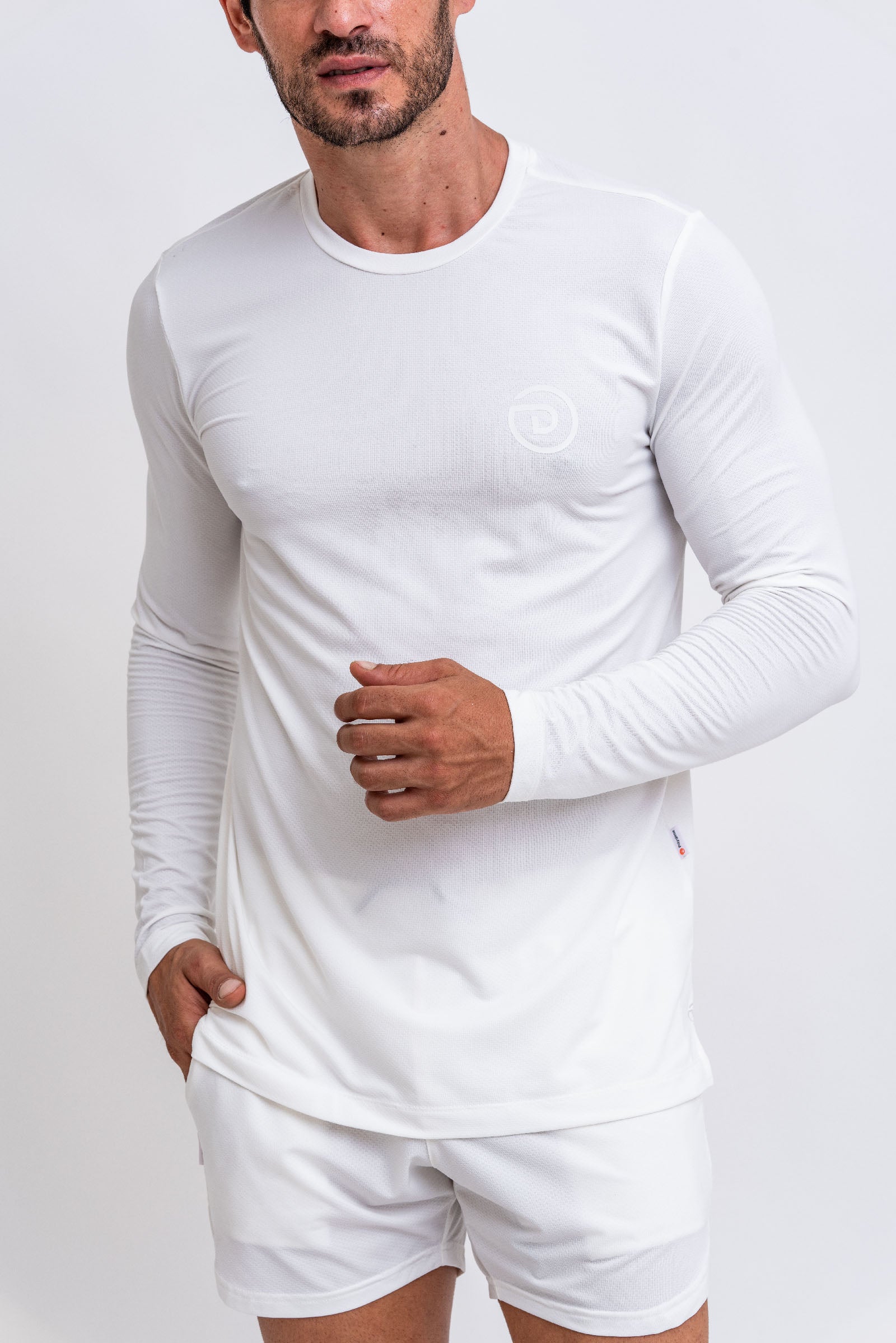 Signature long sleeve Tee White