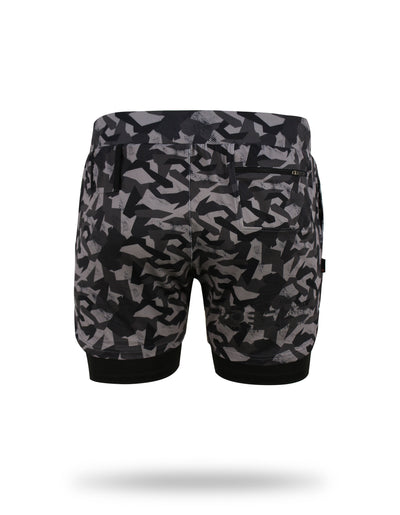 5" Liner Shorts Black Camo